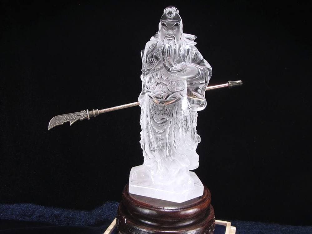 関羽 シトリン 彫刻置物 三国志 風水