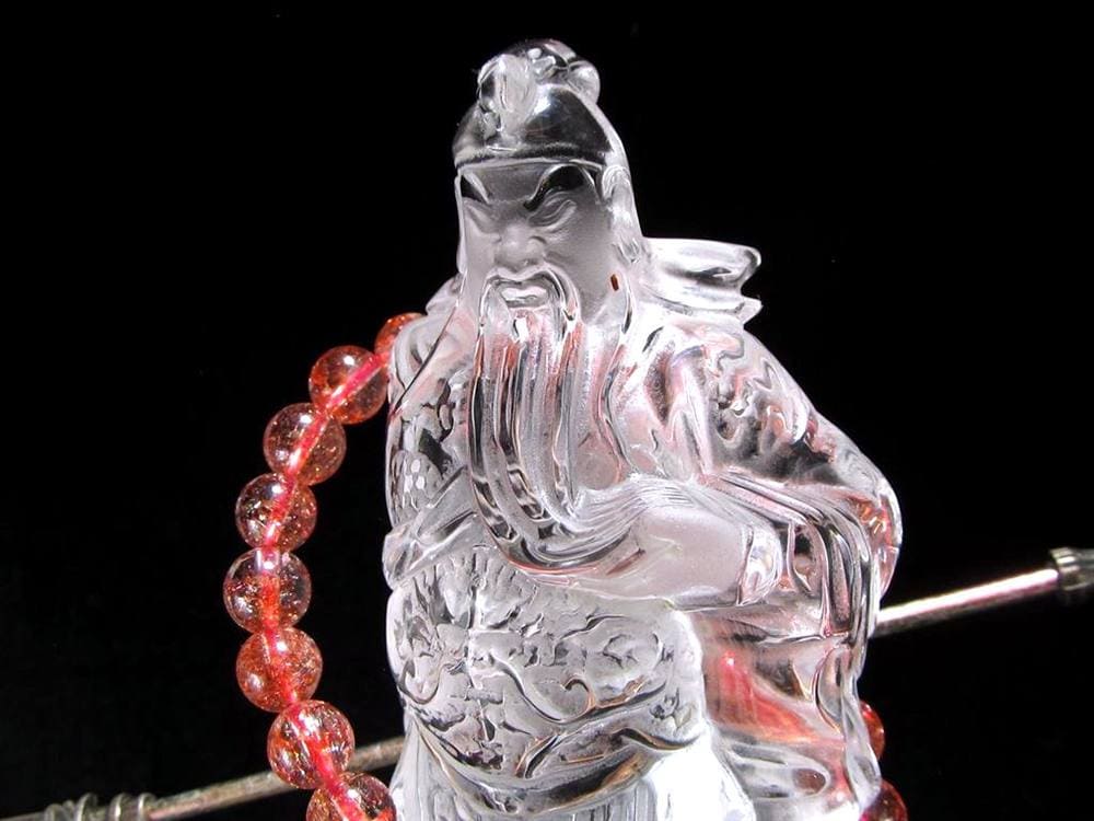 関羽 シトリン 彫刻置物 三国志 風水