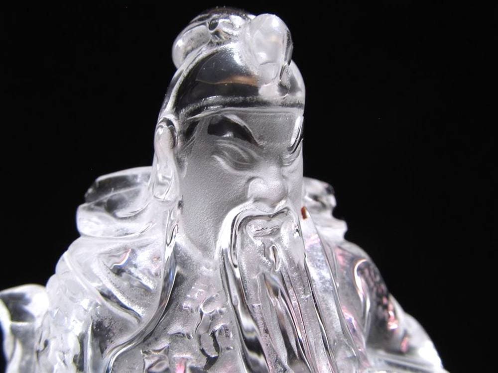 関羽 シトリン 彫刻置物 三国志 風水