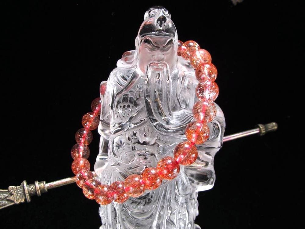 関羽 シトリン 彫刻置物 三国志 風水