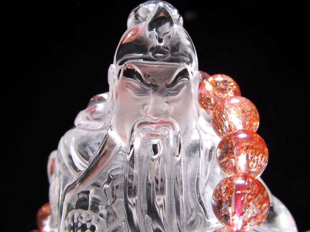 関羽 シトリン 彫刻置物 三国志 風水