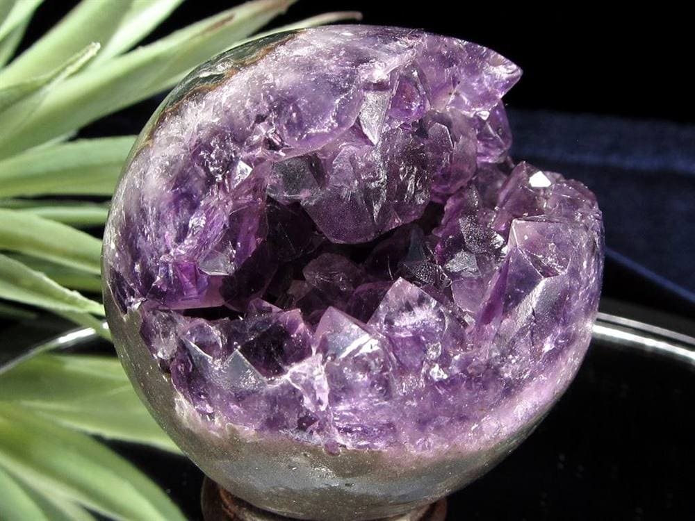 笑福 縁起物 笑口 アメジスト 丸玉 スフィア