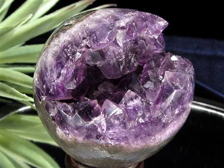 笑福 縁起物 笑口 アメジスト 丸玉 スフィア