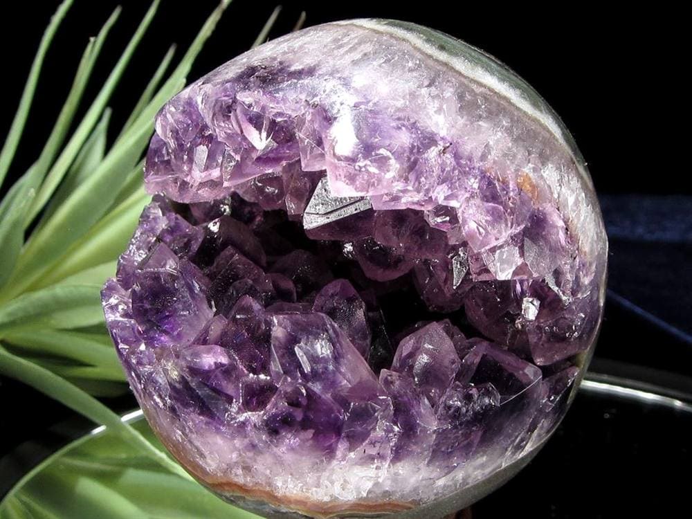 笑福 縁起物 笑口 アメジスト 丸玉 スフィア