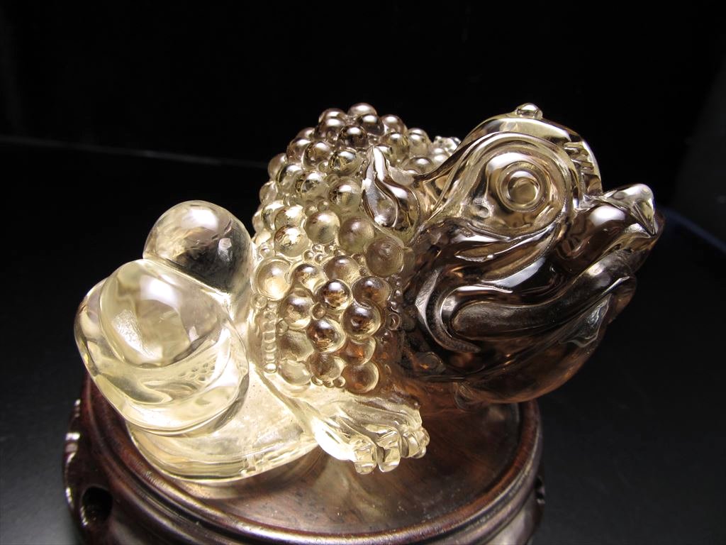 天然石スモーキーシトリンカエルの置物 カエル 天然石スモーキーシトリンカエルの置物