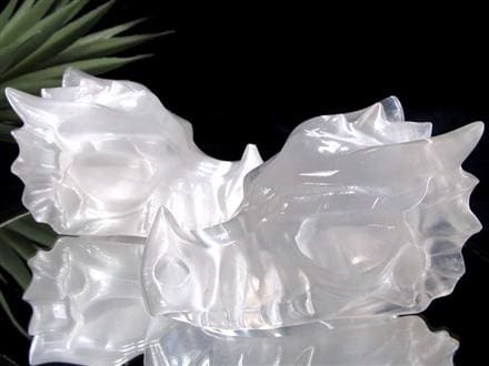 セレナイト 彫刻置物 透石膏 聖母マリアのガラス キャッツアイ効果