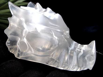 セレナイト 彫刻置物 透石膏 聖母マリアのガラス キャッツアイ効果