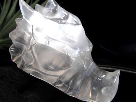 セレナイト 彫刻置物 透石膏 聖母マリアのガラス キャッツアイ効果