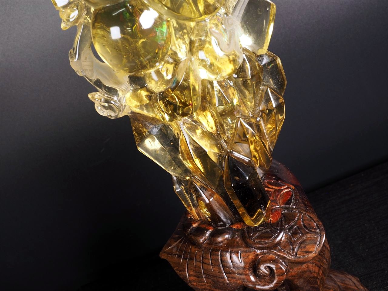 ◇至高の逸品!!◇極上超透明シトリン【黄水晶】◇吉祥仁慈の瑞獣