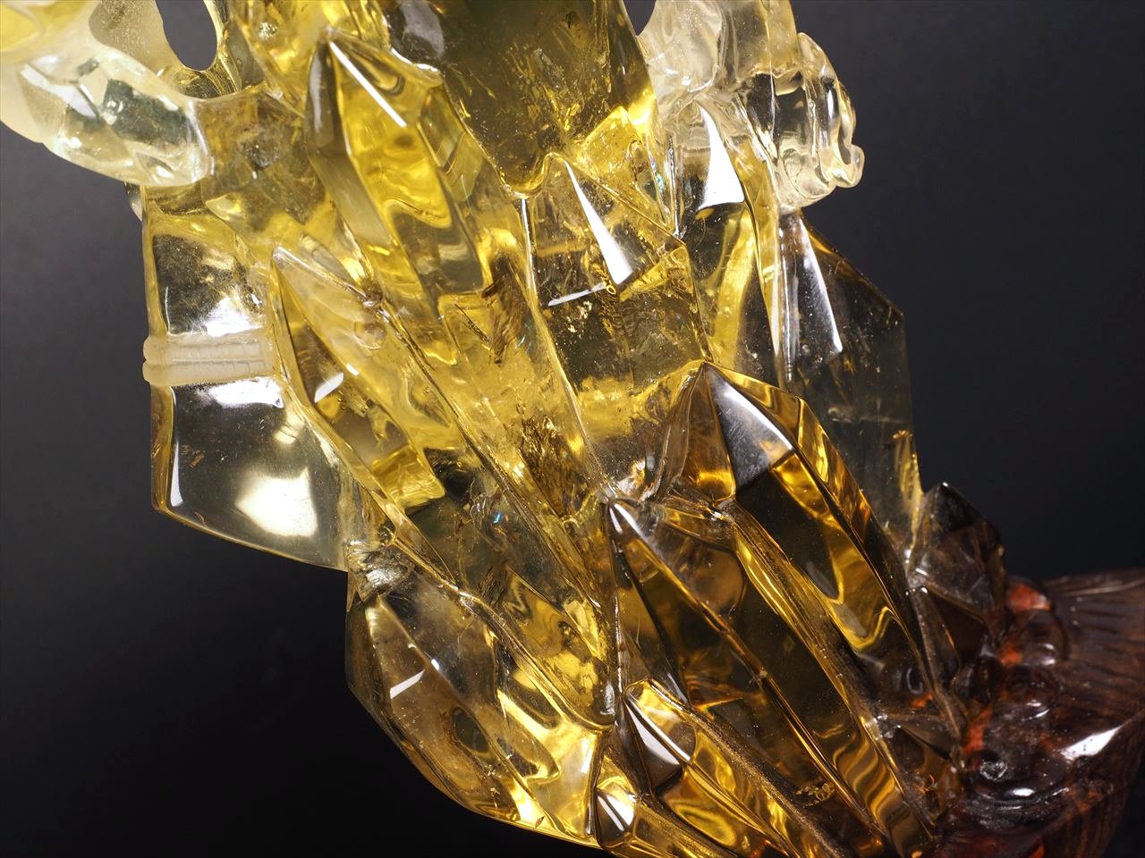 ◇至高の逸品!!◇極上超透明シトリン【黄水晶】◇吉祥仁慈の瑞獣