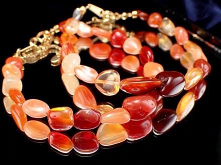 ファイアオパール タンブルブレスレット ファイヤーオパール レッドオパール 蛋白石