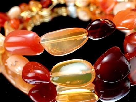 ファイアオパール タンブルブレスレット ファイヤーオパール レッドオパール 蛋白石