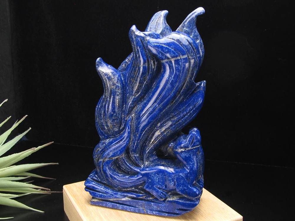 縁起物 九尾の狐 神獣 ラピスラズリ 置物