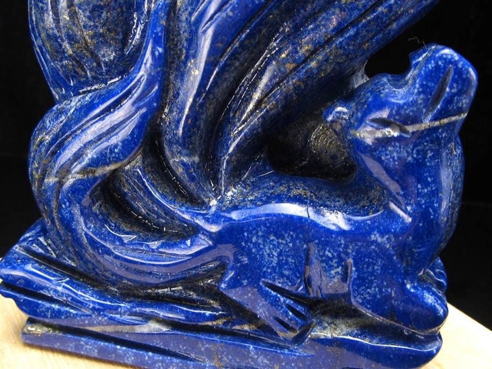 縁起物 九尾の狐 神獣 ラピスラズリ 置物