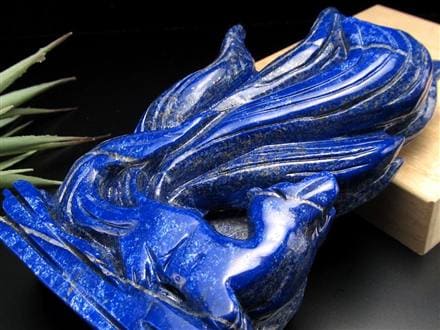 縁起物 九尾の狐 神獣 ラピスラズリ 置物