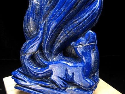 縁起物 九尾の狐 神獣 ラピスラズリ 置物