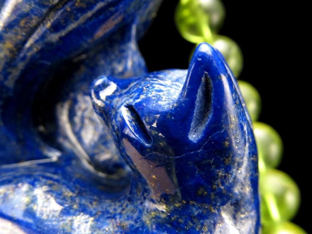 縁起物 九尾の狐 神獣 ラピスラズリ 置物