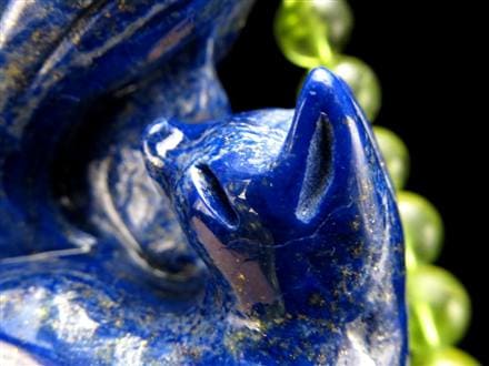 縁起物 九尾の狐 神獣 ラピスラズリ 置物