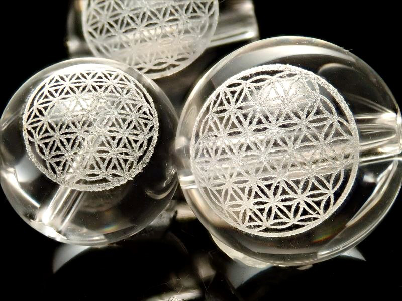 ◇素彫り◇神聖幾何学【生命の花】◇調和とバランスを表す図形◇天然