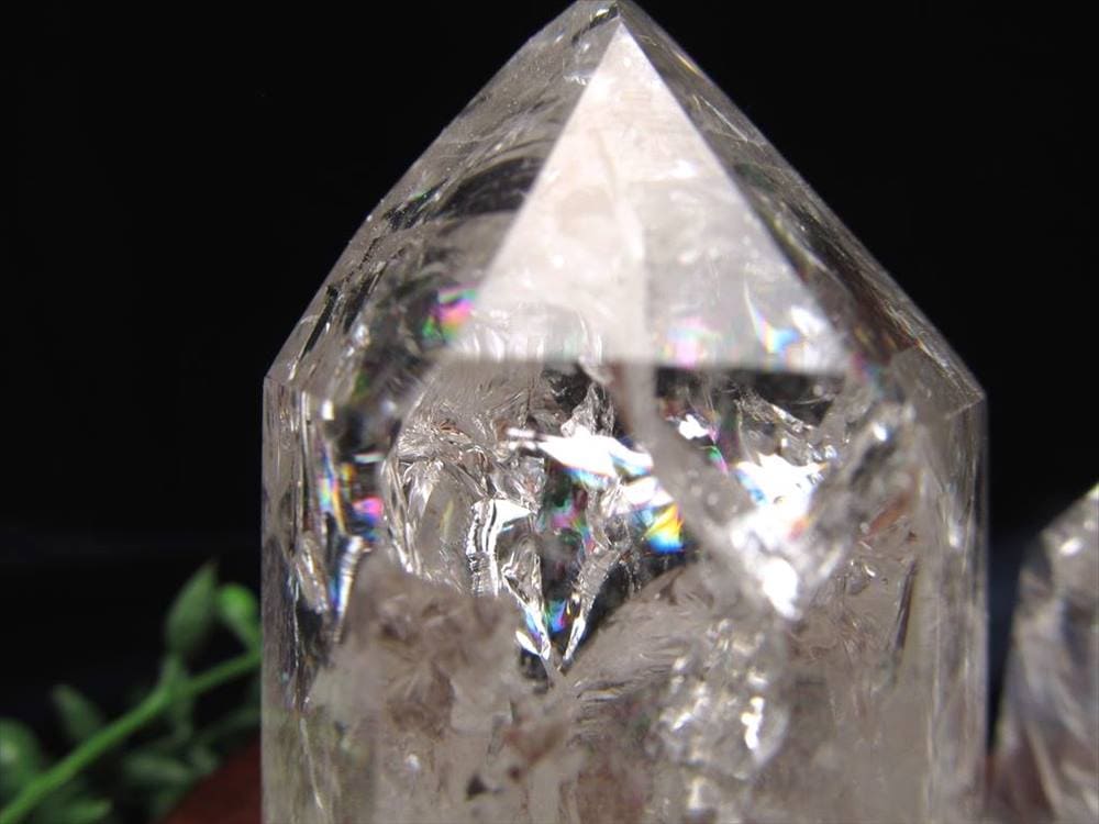 レインボークラック水晶 水晶ポイント クラック虹水晶 アイリス クリスタル