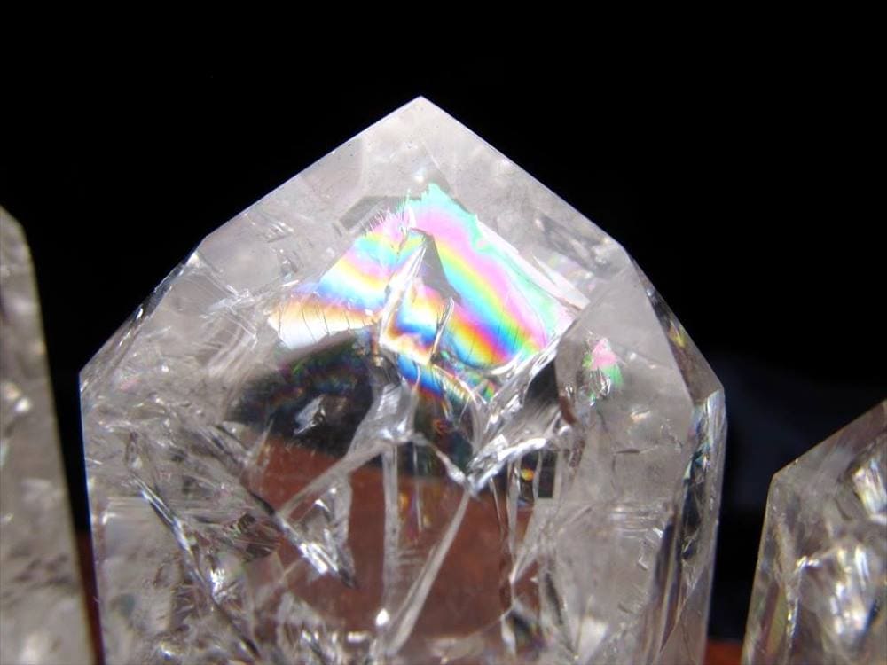 レインボークラック水晶 水晶ポイント クラック虹水晶 アイリス クリスタル