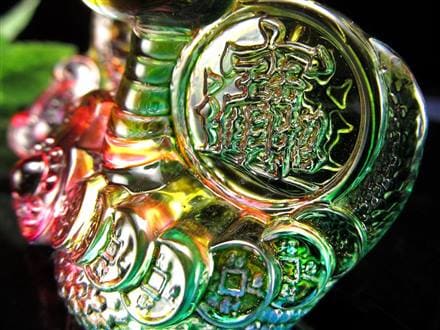 蛇 巳 干支 クリスタルガラス 風水古銭