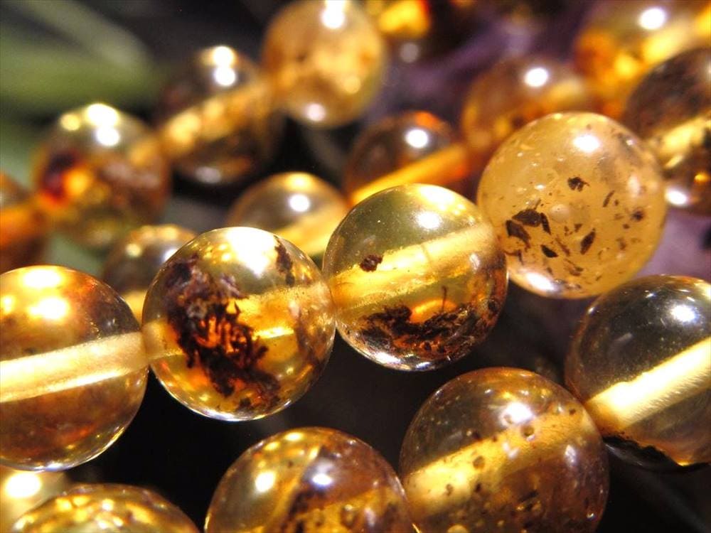 アンバー 琥珀 バルティックアンバー ビーズ連 連材