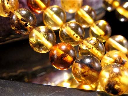 アンバー 琥珀 バルティックアンバー ビーズ連 連材