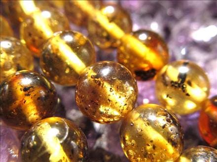 アンバー 琥珀 バルティックアンバー ビーズ連 連材