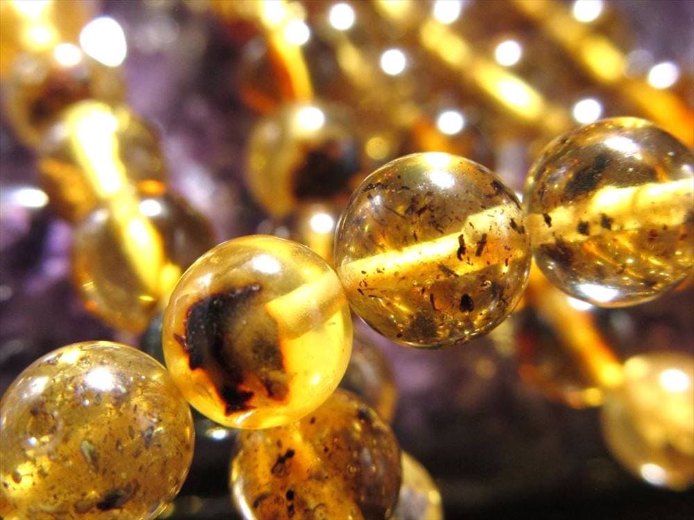 アンバー 琥珀 バルティックアンバー ビーズ連 連材