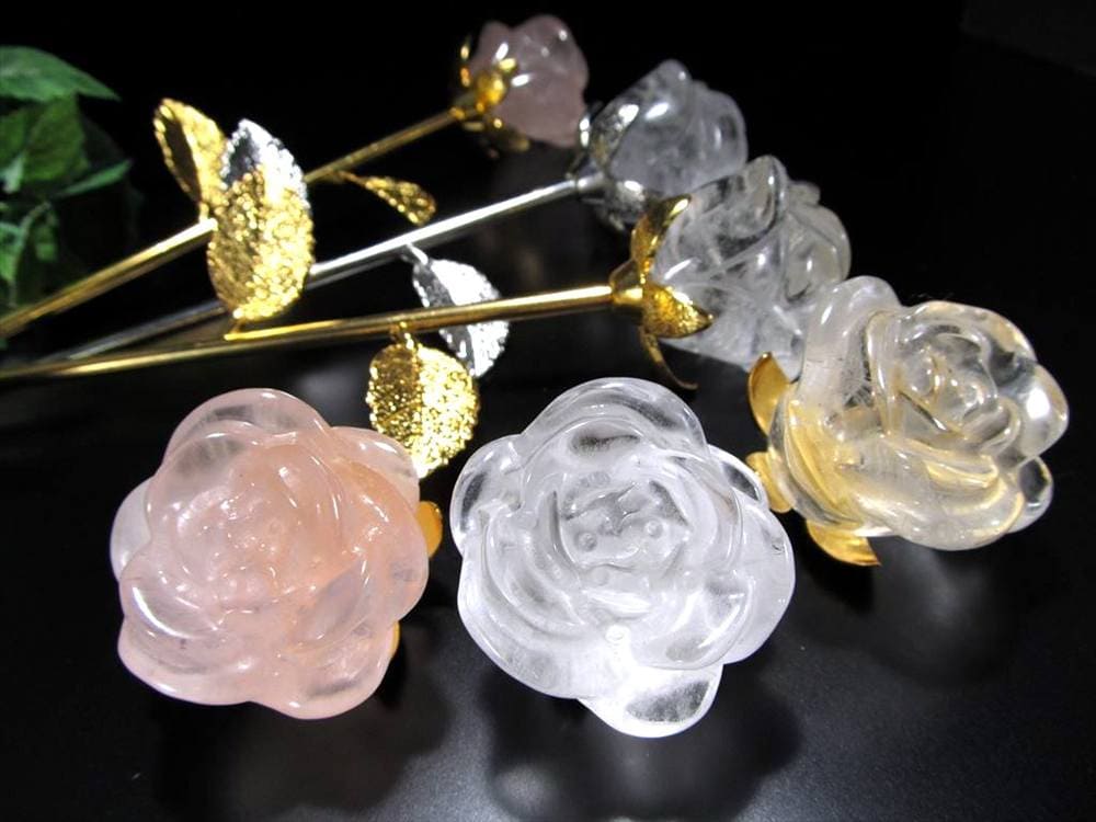 クリスタル 薔薇 ギフト インテリア クリスタルローズ ブラジル産