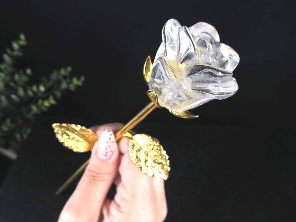 クリスタル 薔薇 ギフト インテリア クリスタルローズ ブラジル産