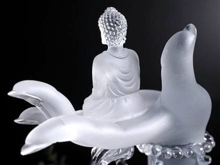 釈迦如来坐像 お釈迦様 クリスタルガラス 置物 仏教