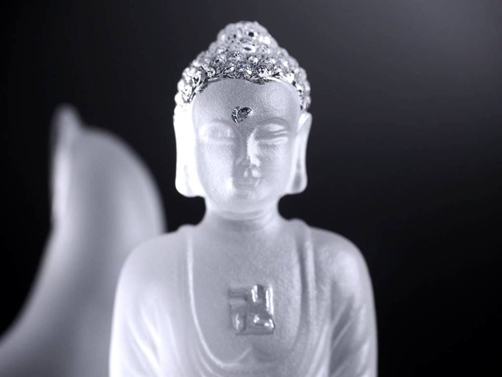 釈迦如来坐像 お釈迦様 クリスタルガラス 置物 仏教
