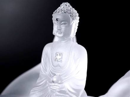 釈迦如来坐像 お釈迦様 クリスタルガラス 置物 仏教