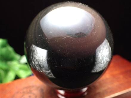 オブシディアン 丸玉 シラー 黒曜石 置物 天然石