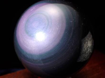 オブシディアン 丸玉 シラー 黒曜石 置物 天然石