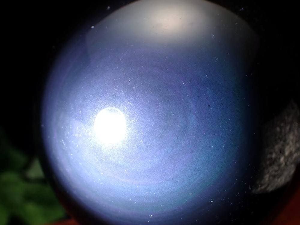 オブシディアン 丸玉 シラー 黒曜石 置物 天然石