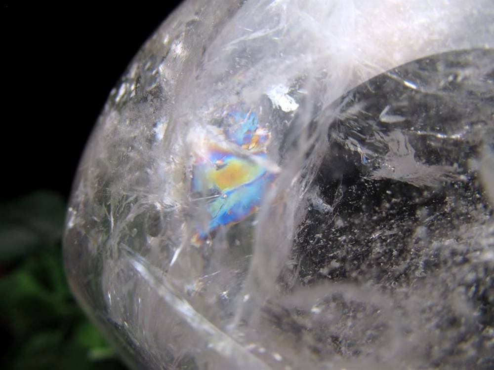 水晶 クリスタル 皿 置物 レインボー