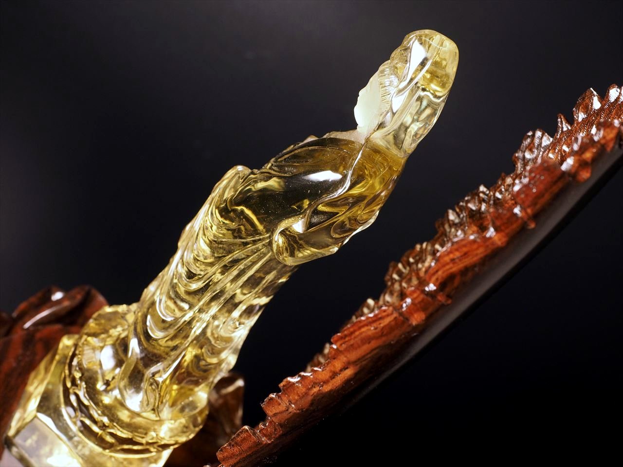 シトリン彫刻置物