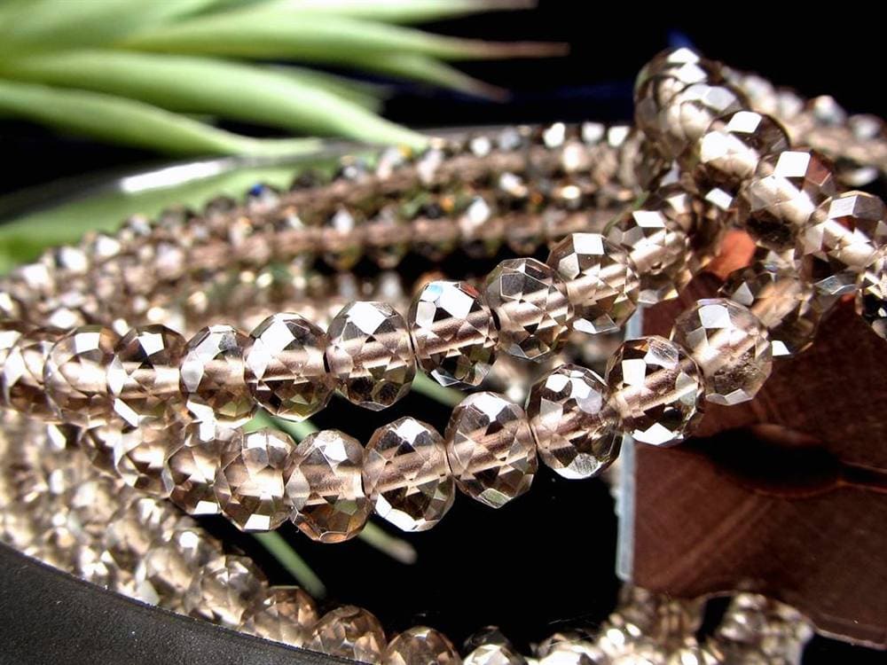 スモーキークォーツ 煙水晶 ボタンカット ブレスレット