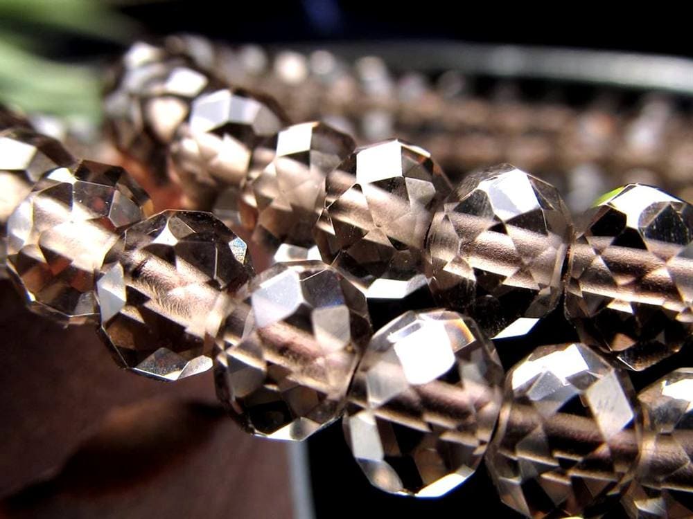 スモーキークォーツ 煙水晶 ボタンカット ブレスレット