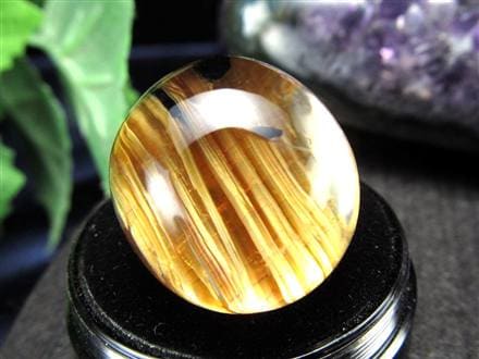 ゴールドルチルクォーツ タンブル 金針水晶 カボション ルチレイテッドクォーツ