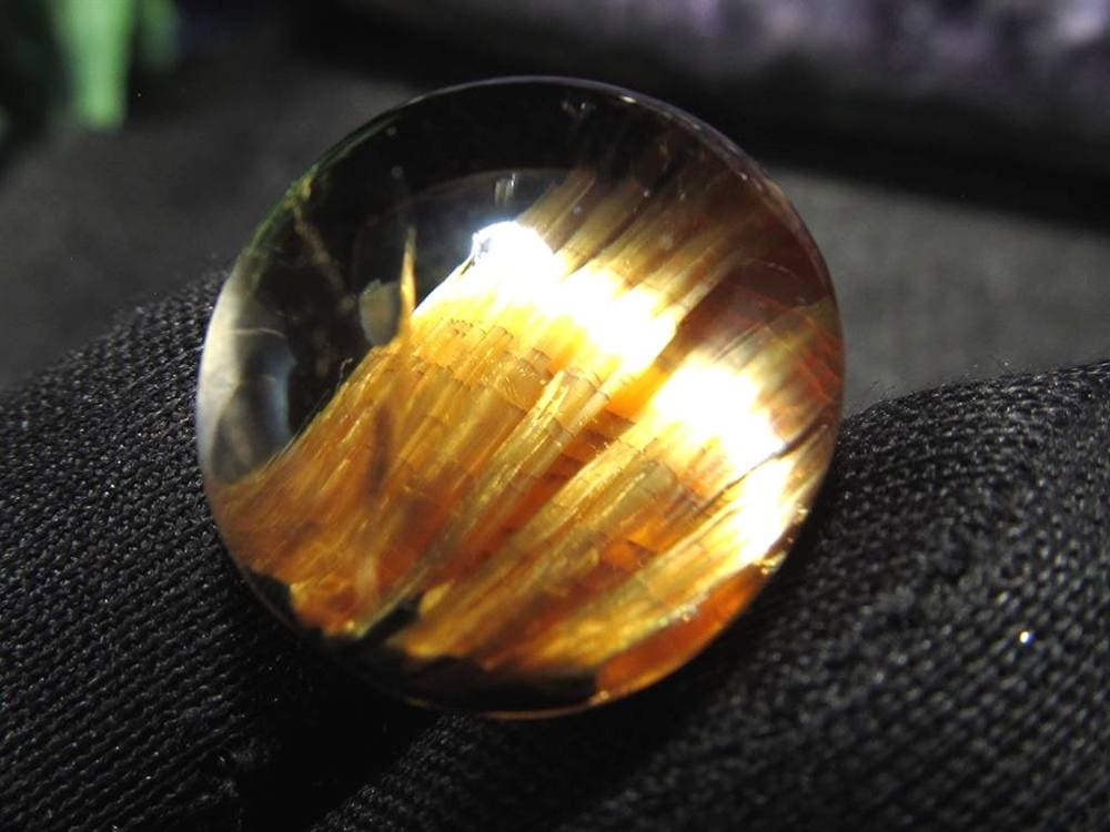 ゴールドルチルクォーツ タンブル 金針水晶 カボション ルチレイテッドクォーツ