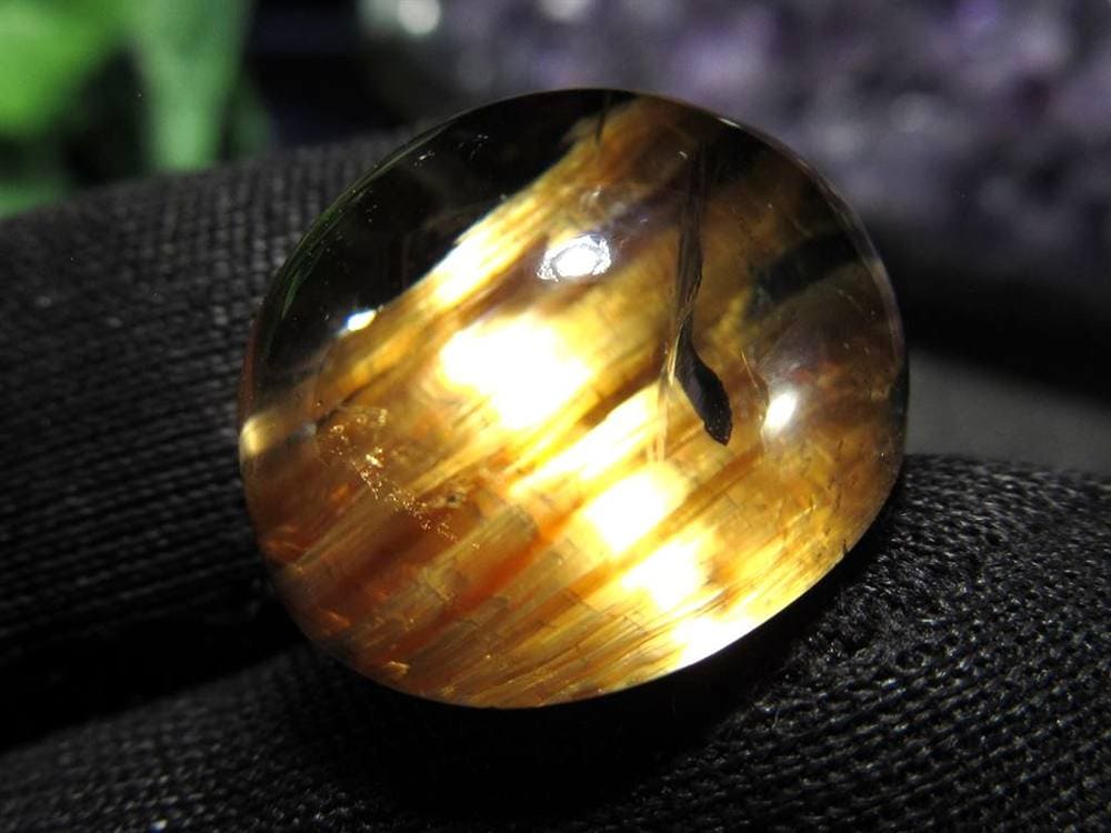 ゴールドルチルクォーツ タンブル 金針水晶 カボション ルチレイテッドクォーツ