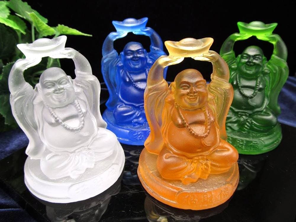 布袋 クリスタルガラス 七福神 置物