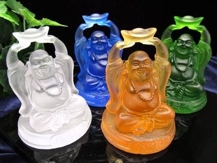 布袋 クリスタルガラス 七福神 置物