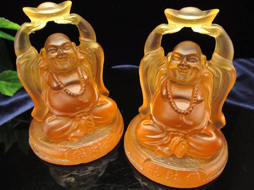 布袋 クリスタルガラス 七福神 置物