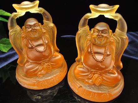 布袋 クリスタルガラス 七福神 置物