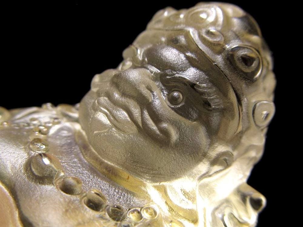 シトリン 黄水晶 黄財神 彫刻 置物